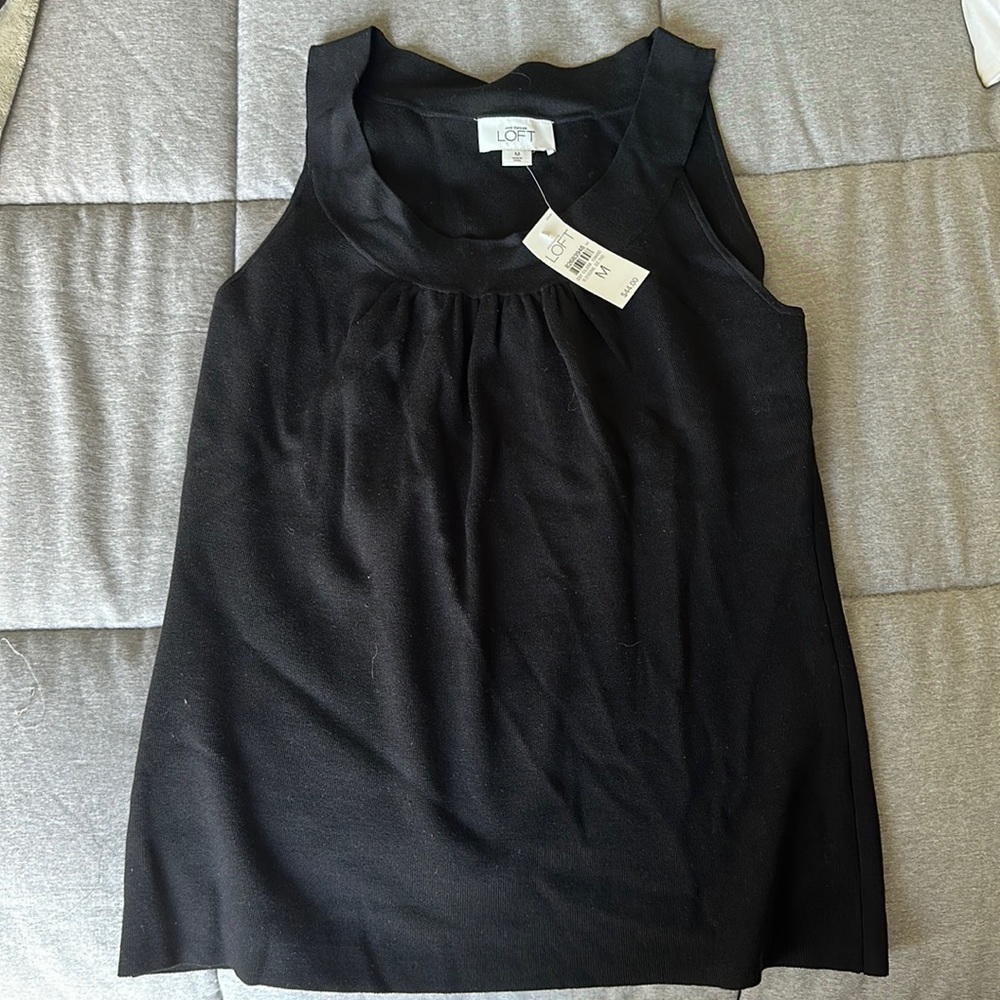 Black Loft tank top. NEVER WORN!